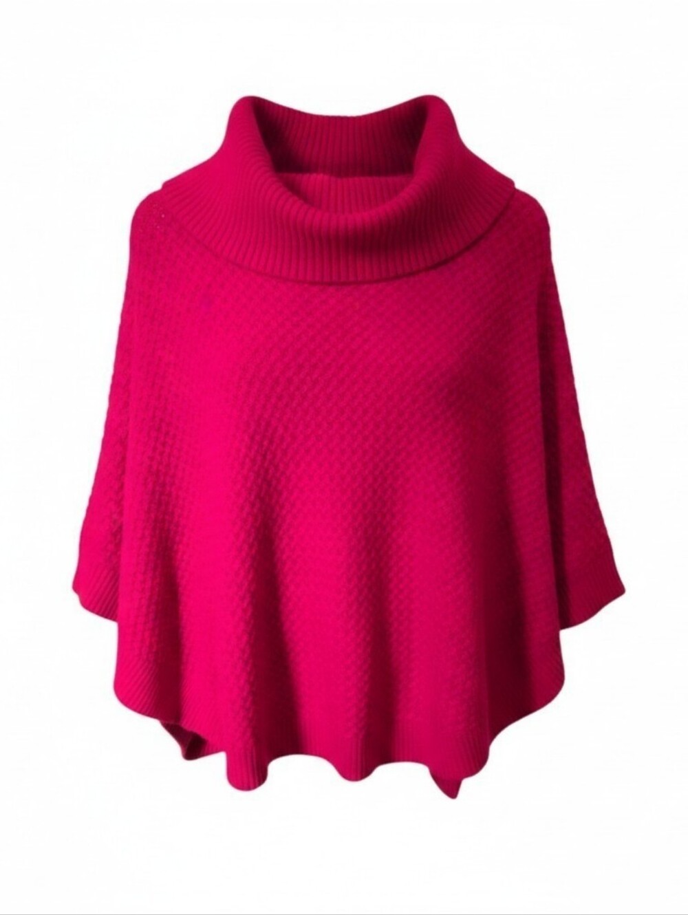 Talbots Red Cowl Neck Poncho Sweater